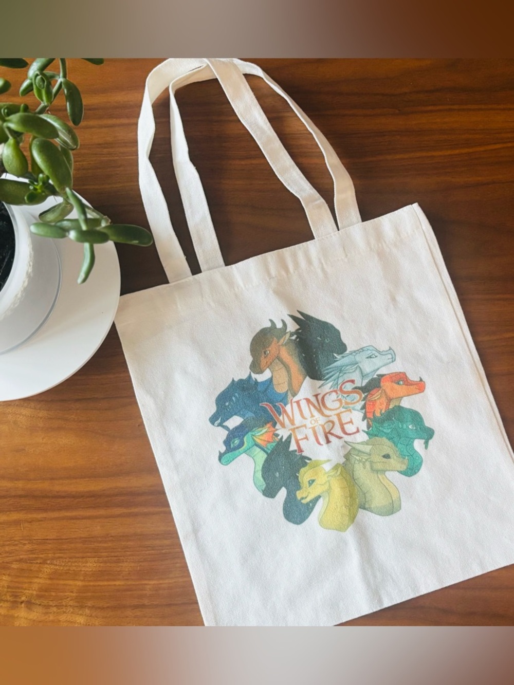 Wings of Fire Graphic Dragons Canvas Tote
